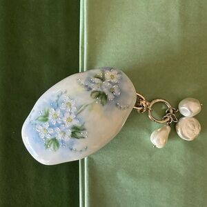 Vintage Floral German Trinket Box, handmade, porcelain Bava KPM Royal, Christmas